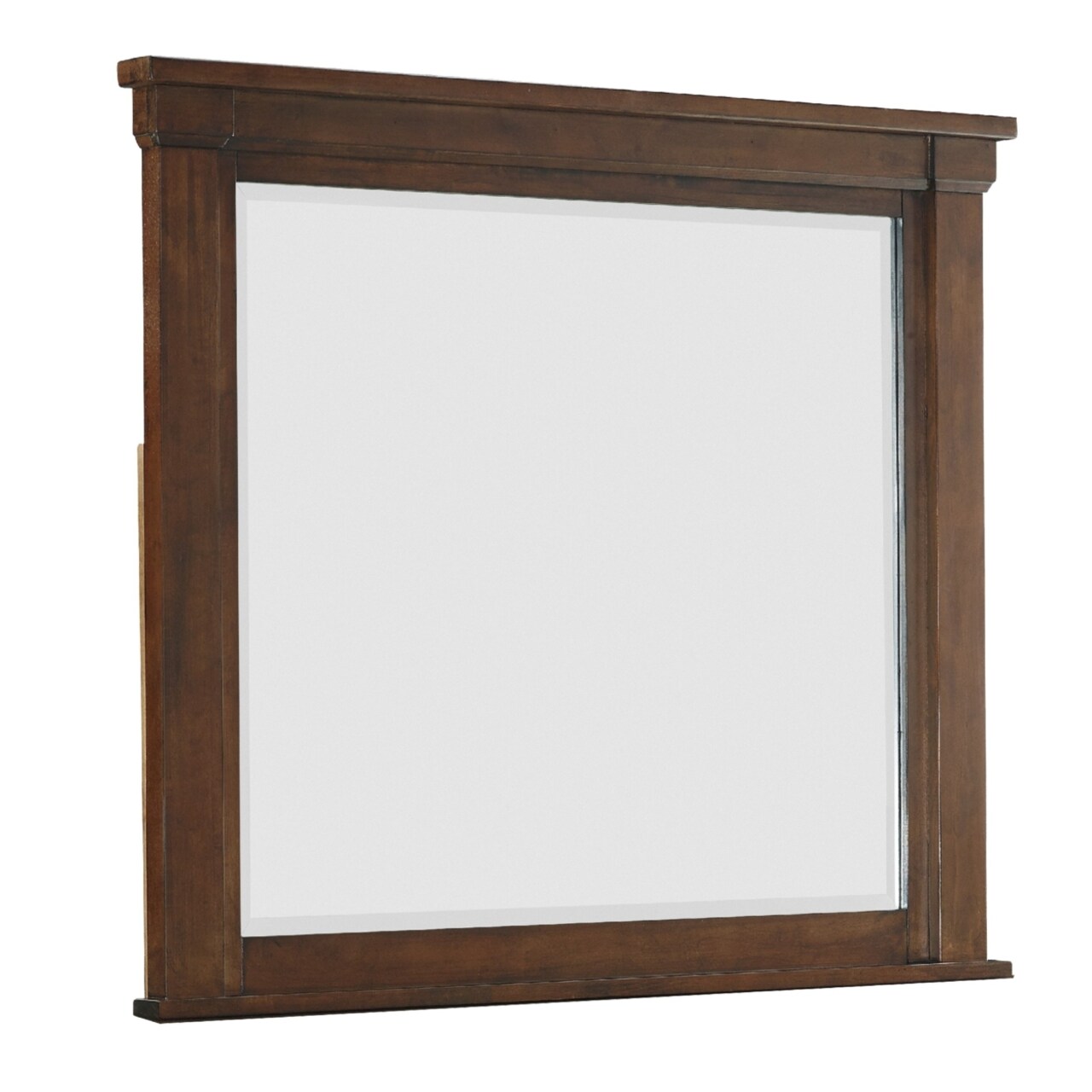 Saltoro Sherpi 44 Inch Rectangular Wood Mirror with Trim, Oak Brown-